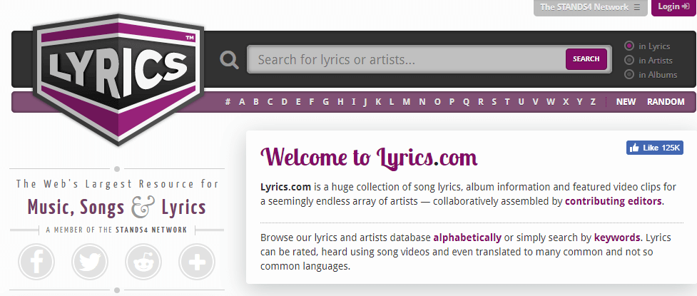 Lyrics 사이트