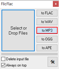 to MP3 선택