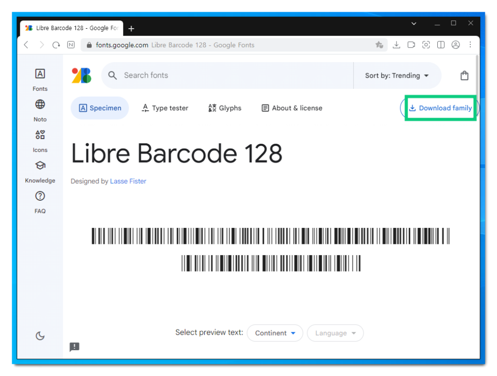 Libre Barcode 128